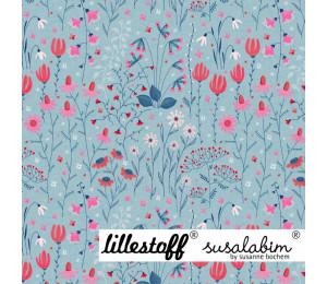 Bio Jersey Lillestoff - Blumenfreude rot